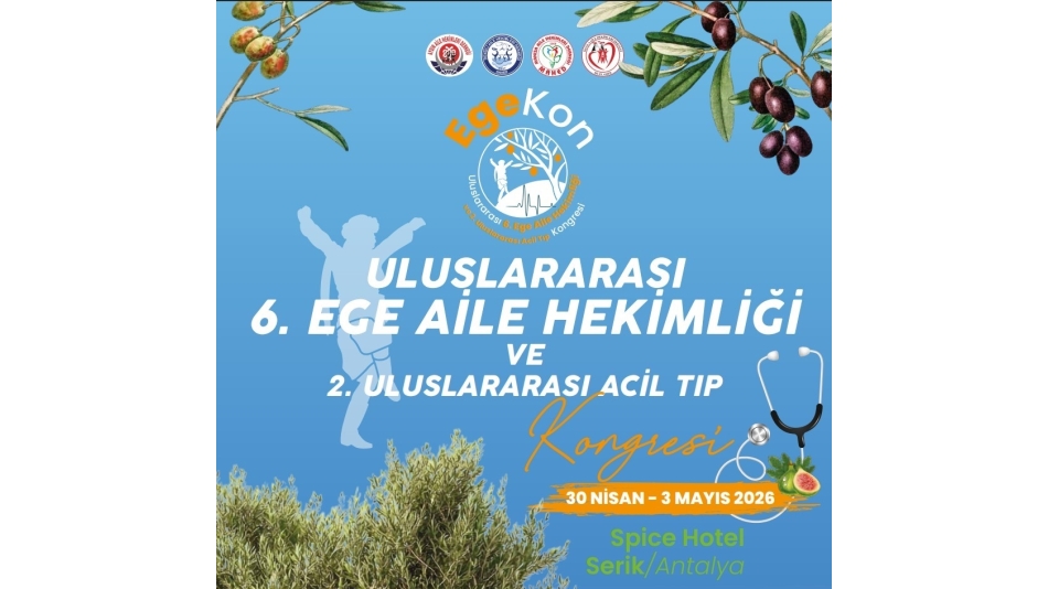 EGEKON 2026 30 NİSAN - 03 MAYIS 2026 SPİCE HOTEL SERİK ANTALYA https://egekonkongre.com/bilimsel-program adresinden ulaşa bilirsiniz